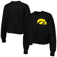 Women's Gameday Couture Black Iowa Hawkeyes Back To Reality Colorblock Pullover Sweatshirt