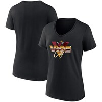 Women's Fanatics Branded Black Miami Heat Hometown Collection Vice City V-Neck T-Shirt