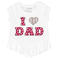 Toddler Tiny Turnip White Philadelphia Phillies I Love Dad Fringe T-Shirt