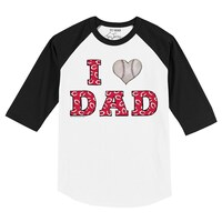 Infant Tiny Turnip White/Black Cincinnati Reds I Love Dad 3/4-Sleeve Raglan T-Shirt