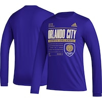 Men's adidas Purple Orlando City SC Club DNA Long Sleeve AEROREADY T-Shirt