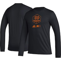 Men's adidas Black Houston Dynamo FC Icon AEROREADY Long Sleeve T-Shirt
