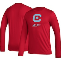 Men's adidas Red Chicago Fire Icon AEROREADY Long Sleeve T-Shirt