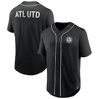 Men's Fanatics Branded Black Atlanta United FC Third Period Fashion Baseball Button-Up Jersey