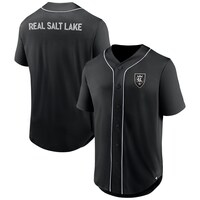Men's Fanatics Branded Black Real Salt Lake Third Period Fashion Baseball Button-Up Jersey