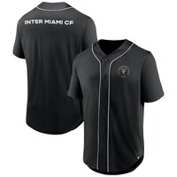 Men's Fanatics Branded Black Inter Miami CF Third Period Fashion Baseball Button-Up Jersey
