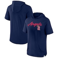 Men's Fanatics Branded Navy Los Angeles Angels Offensive Strategy Short Sleeve Pullover Hoodie