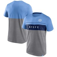 Men's Fanatics Branded Sky Blue/Gray New York City FC Striking Distance T-Shirt