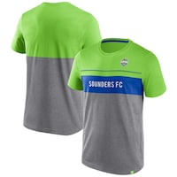 Men's Fanatics Branded Rave Green/Gray Seattle Sounders FC Striking Distance T-Shirt