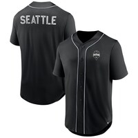 Men's Fanatics Branded Black Seattle Sounders FC Third Period Fashion Baseball Button-Up Jersey