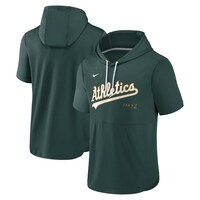 Men's Nike Green Oakland Athletics Springer Short Sleeve Team Pullover Hoodie