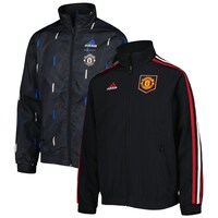 Youth adidas Black Manchester United Team Anthem Reversible Full-Zip Jacket