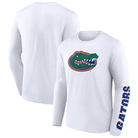 Men's Fanatics Branded White Florida Gators Double Time 2-Hit Long Sleeve T-Shirt