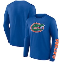 Men's Fanatics Branded Royal Florida Gators Double Time 2-Hit Long Sleeve T-Shirt