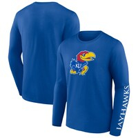 Men's Fanatics Branded Royal Kansas Jayhawks Double Time 2-Hit Long Sleeve T-Shirt