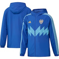 Men's adidas Blue Boca Juniors Graphic Raglan Full-Zip Windbreaker Jacket