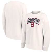 Women's Fanatics Branded Cream Boston Red Sox Leopard Pullover Sweatshirt