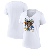 Women's Fanatics Branded White Golden State Warriors 2022 NBA Finals Champions Caricature Plus Size V-Neck T-Shirt