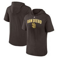 Men's Fanatics Branded Brown San Diego Padres High Cheddar Short Sleeve Pullover Hoodie
