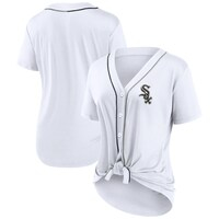 Women's Chicago White Sox Fanatics Branded White Dugout Tie Front V-Neck Jersey