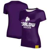 Women's ProSphere Purple Carlow University Celtics Soccer Logo Stripe T-Shirt