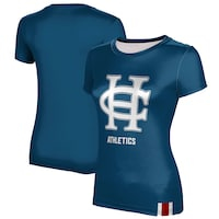 Women's ProSphere Blue Hanover Panthers Athletics Logo Stripe T-Shirt