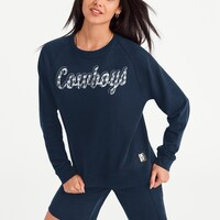 Women's DKNY Sport Navy Dallas Cowboys Regina Raglan Pullover Sweatshirt