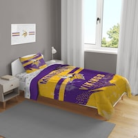 Minnesota Vikings Slanted Stripe 4-Piece Twin Bed Set