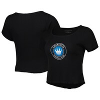 Women's Black Charlotte FC Baby Rib T-Shirt
