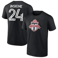 Men's Fanatics Branded Lorenzo Insigne Black Toronto FC Authentic Stack Player Name & Number T-Shirt