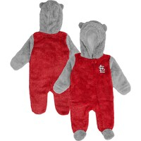 Newborn and Infant Red/Gray St. Louis Cardinals Game Nap Teddy Fleece Bunting Full-Zip Sleeper