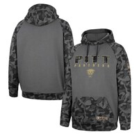 Men's Colosseum Charcoal Pitt Panthers OHT Military Appreciation Camo Stack Raglan Pullover Hoodie