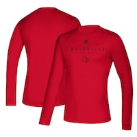 Men's adidas Red Louisville Cardinals Creator Long Sleeve Performance T-Shirt