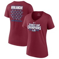 Women's Fanatics Branded Burgundy Colorado Avalanche 2022 Stanley Cup Champions Plus Size Roster V-Neck T-Shirt