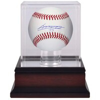 Vladimir Guerrero Jr. Toronto Blue Jays Autographed Baseball & Mahogany Baseball Display Case