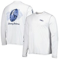 Men's Tommy Bahama White Seattle Seahawks Laces Out Billboard Long Sleeve T-Shirt