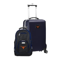 MOJO Navy Texas Longhorns Personalized Deluxe 2-Piece Backpack & Carry-On Set