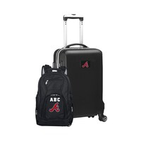 MOJO Black Atlanta Braves Personalized Deluxe 2-Piece Backpack & Carry-On Set
