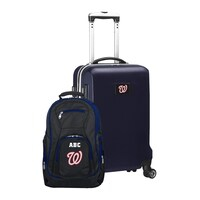 MOJO Navy Washington Nationals Personalized Deluxe 2-Piece Backpack & Carry-On Set