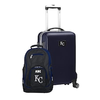 MOJO Navy Kansas City Royals Personalized Deluxe 2-Piece Backpack & Carry-On Set