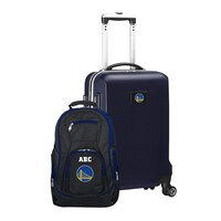 MOJO Navy Golden State Warriors Personalized Deluxe 2-Piece Backpack & Carry-On Set