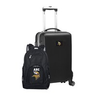 MOJO Black Minnesota Vikings Personalized Deluxe 2-Piece Backpack & Carry-On Set