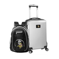 MOJO Silver Minnesota Vikings Personalized Deluxe 2-Piece Backpack & Carry-On Set