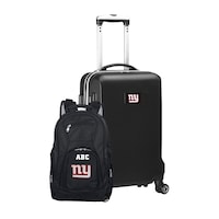MOJO Black New York Giants Personalized Deluxe 2-Piece Backpack & Carry-On Set