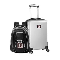 MOJO Silver New York Giants Personalized Deluxe 2-Piece Backpack & Carry-On Set