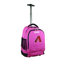MOJO Pink Arizona Diamondbacks 19'' Personalized Premium Wheeled Backpack