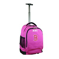 MOJO Pink Boston Red Sox 19'' Personalized Premium Wheeled Backpack