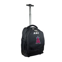 MOJO Black Los Angeles Angels 19'' Personalized Premium Wheeled Backpack