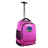 MOJO Pink Golden State Warriors 19'' Personalized Premium Wheeled Backpack