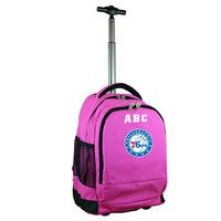 MOJO Pink Philadelphia 76ers 19'' Personalized Premium Wheeled Backpack